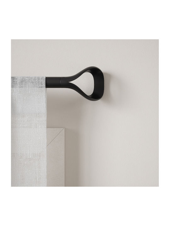 Umbra Extendable Metallic Curtain Pole Loop Single Ø25mm 107-305cm Black