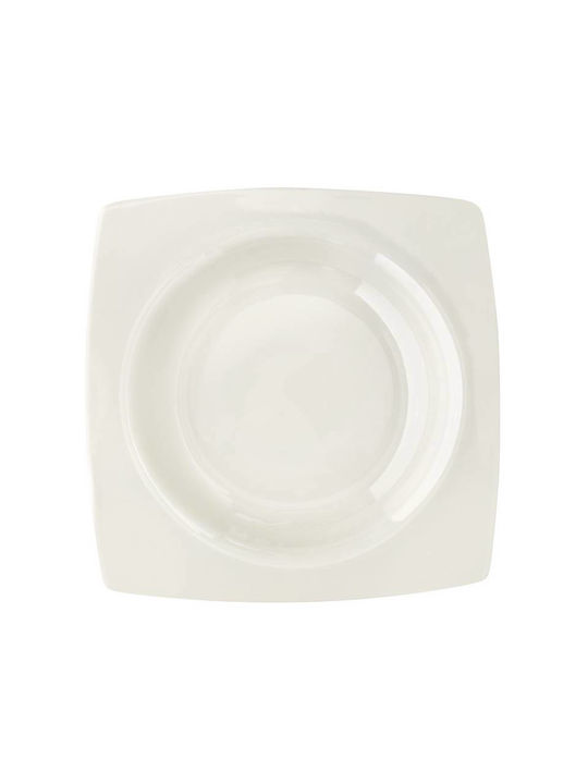 Cryspo Trio 'quadro Off Plate Soup made of Porcelain White with Diameter 23cm 6pcs