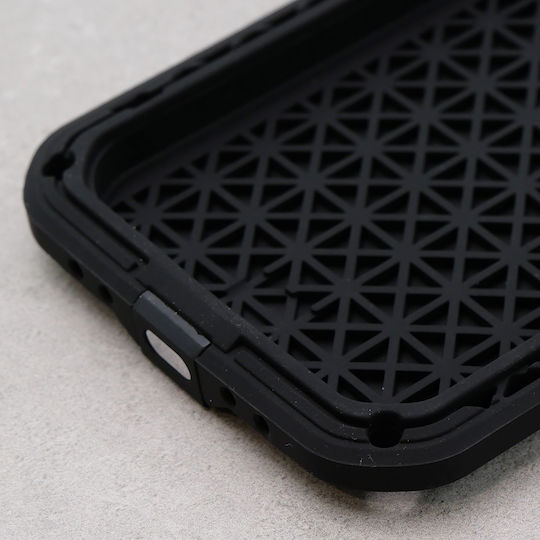 Love Mei Umschlag Rückseite Metallisch Schwarz (iPhone 12 / 12 Pro)