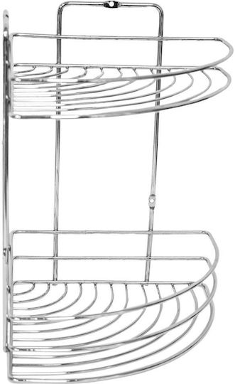 Pakketo Ъглов Стенен Рафт за баня Метален 19x19x27см Сребриста
