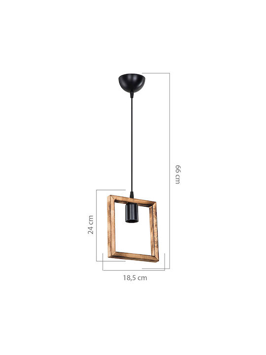Pakketo Isolate Pendant Light Brown with Socket E27 18.5x27x24cm