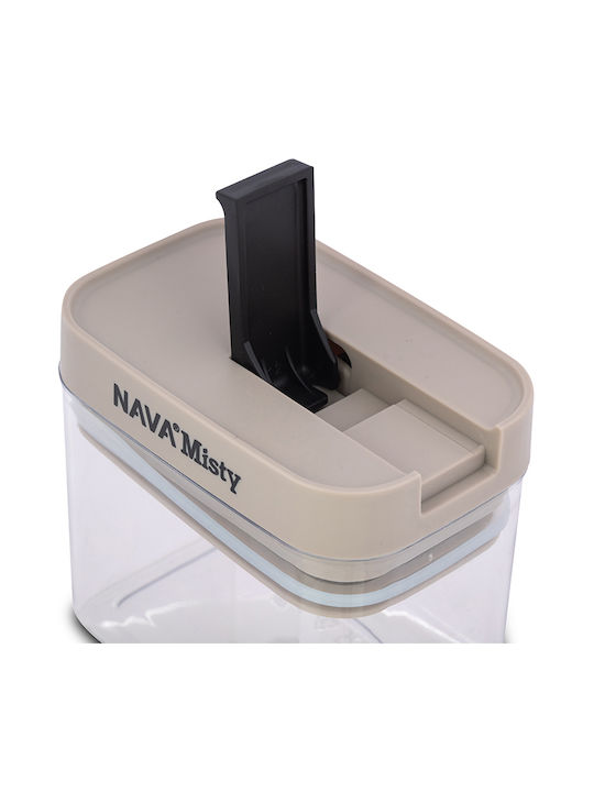Nava Misty Vase General Use with Lid Plastic Beige 800ml