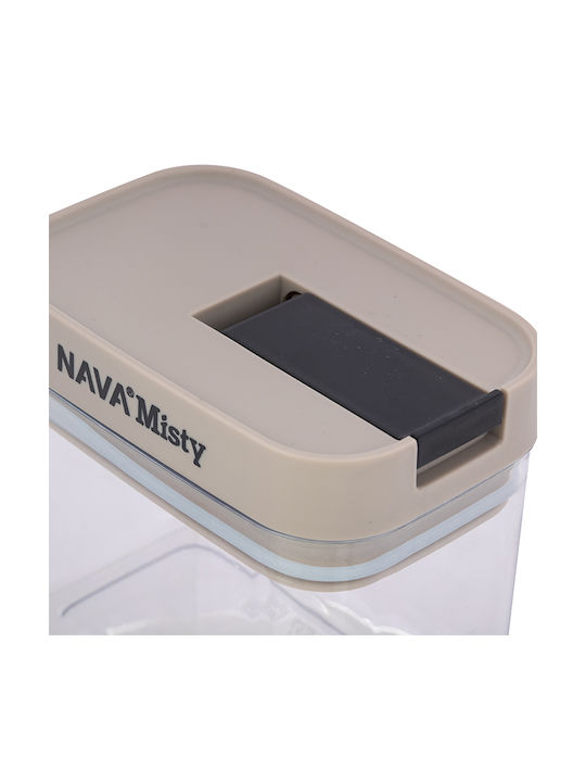 Nava Misty Vase General Use with Lid Plastic Beige 800ml