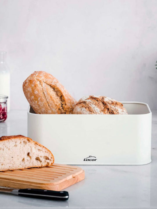 Lacor Brotkasten mit Deckel Inox Weiß 42x22.5x12.5cm