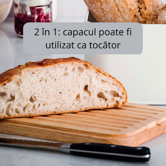 Lacor Bread Box with Lid Inox White 42x22.5x12.5cm