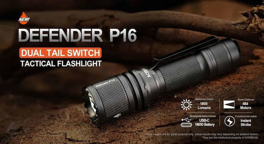 Acebeam LED IP68 с Максимална Яркост 1800лм Черен