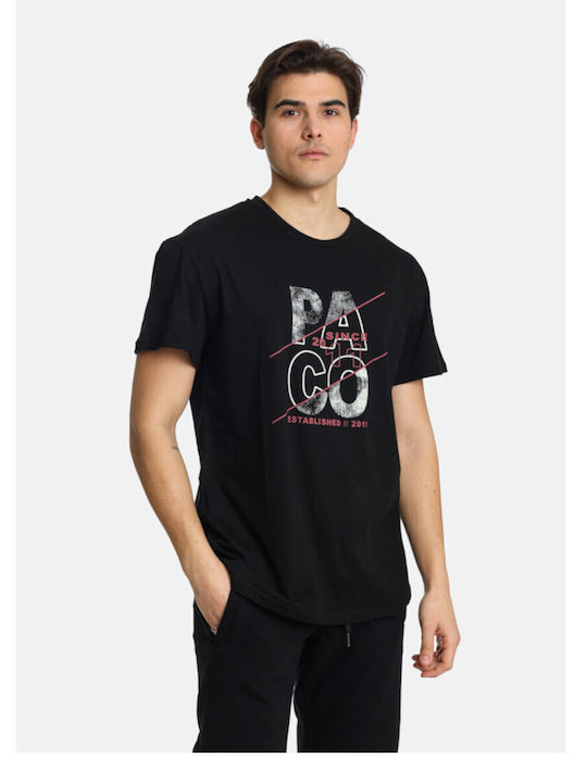 Paco & Co Ανδρικό T-shirt Κοντομάνικο Μαύρο