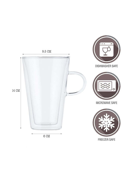 Quasar Cană Ceramică Transparentă 400ml 4buc