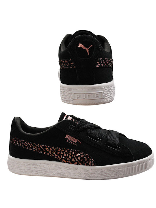 Puma Παιδικό Sneaker Suede Heart Animal Μαύρο