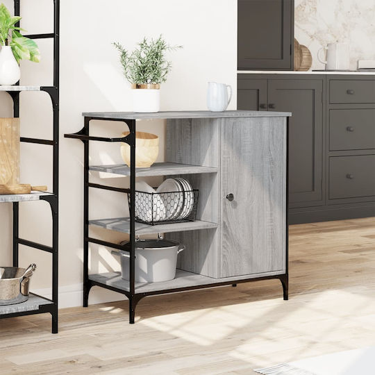 vidaXL Ραφιέρα Κουζίνας Ξύλινη 4 Θέσεων Γκρι 87.5x38.5x84.5cm