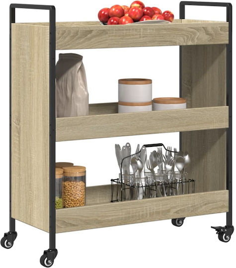 vidaXL vidaXL Küchenregal Hölzernes 3 Ebenen Braun 70x30x82cm