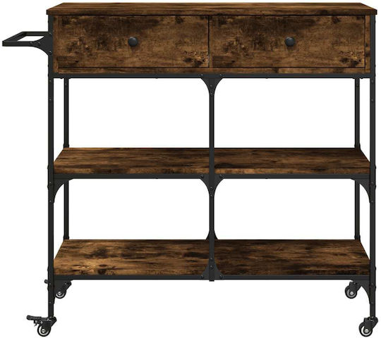 vidaXL Wooden Kitchen Rack 4 Tiers Brown 105x42x95cm