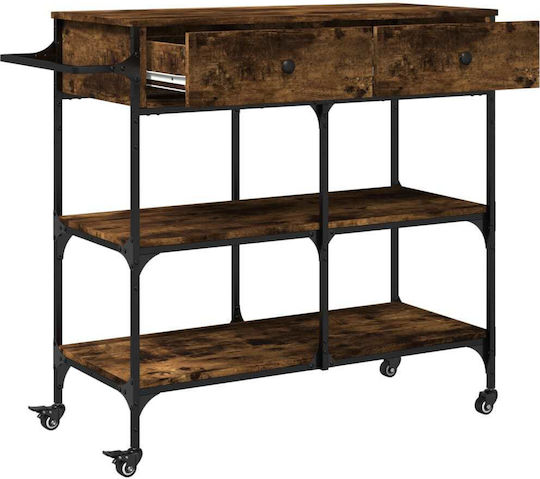 vidaXL Wooden Kitchen Rack 4 Tiers Brown 105x42x95cm