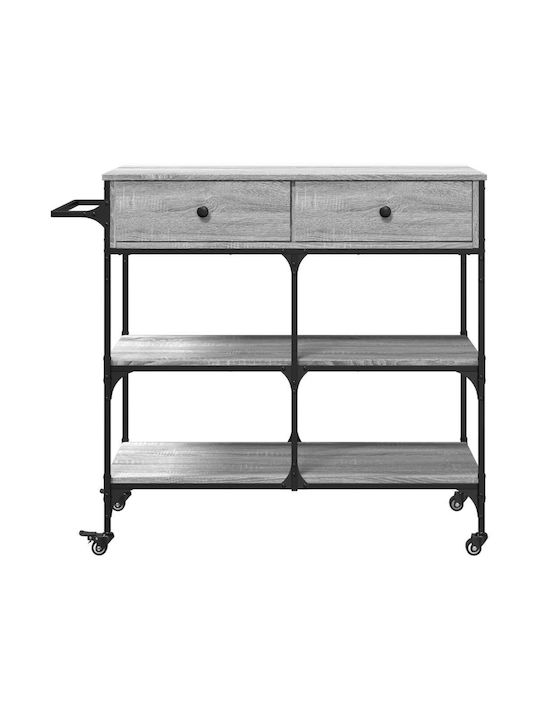 vidaXL Wooden Kitchen Rack 4 Tiers Gray 105x42x95cm