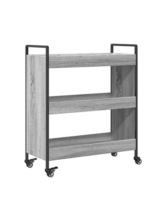 vidaXL vidaXL Küchenregal Hölzernes 3 Ebenen Grau 70x30x82cm