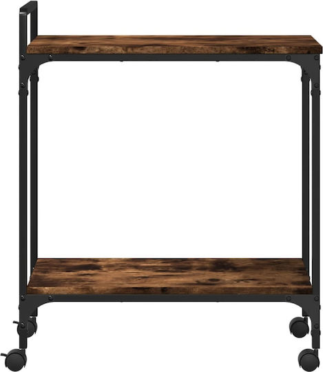 vidaXL Raft Bucătărie Lemn 2 Locuri Maro 60.5x31x72.5cm