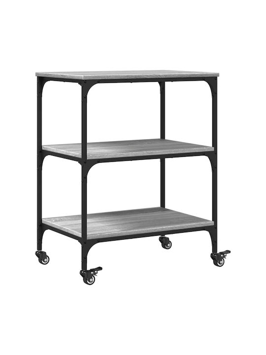 vidaXL Кухненски стелаж Дървена Сив 60x41x76см
