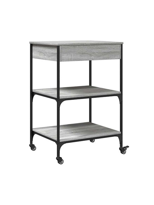 vidaXL Wooden Kitchen Rack 4 Tiers Gray 60x48x89.5cm