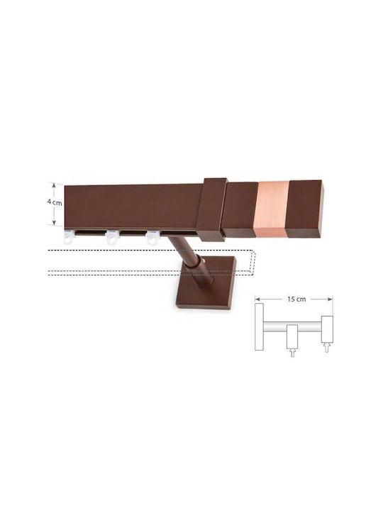Anartisi Matrix One-Way Aluminum Curtain Track Copper 300cm A298359_11695