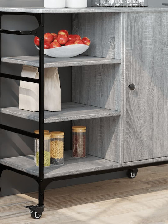 vidaXL Ραφιέρα Κουζίνας Ξύλινη 4 Θέσεων Γκρι 87.5x38.5x84.5cm