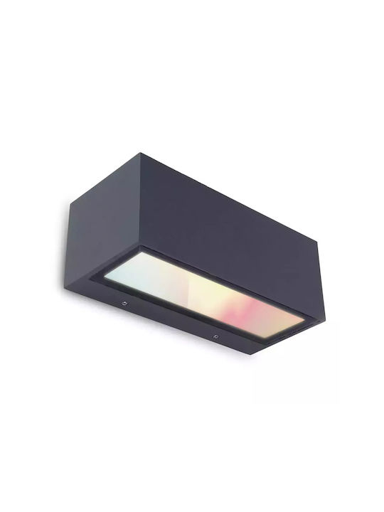 Lutec Wall-Mounted Outdoor Ceiling Light LED IP54 17W with RGB Light 22x10.3x8.5εκ.