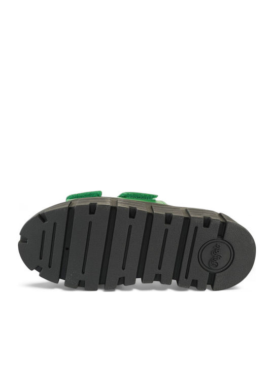 Leather Women's Flat Sandals Green