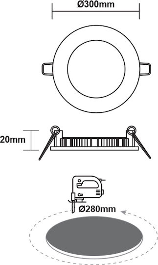 Aca Χωνευτό LED Panel 23W 29.8εκ. Aca Χωνευτό LED Panel 23W 29.8εκ.
