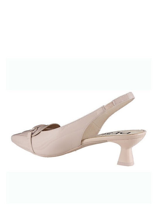 Leather Pink Medium Heels