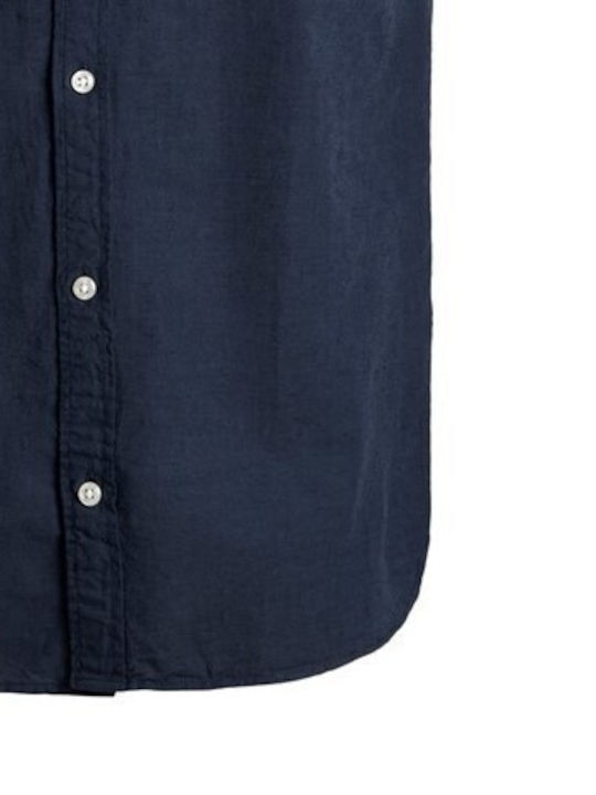 Kids Shirt Short Sleeve Linen Blue