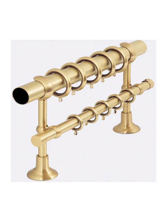 Aslanis Home Metallisch Vorhangstange Doppel mit Schiene Φ30mm 160cm Gold