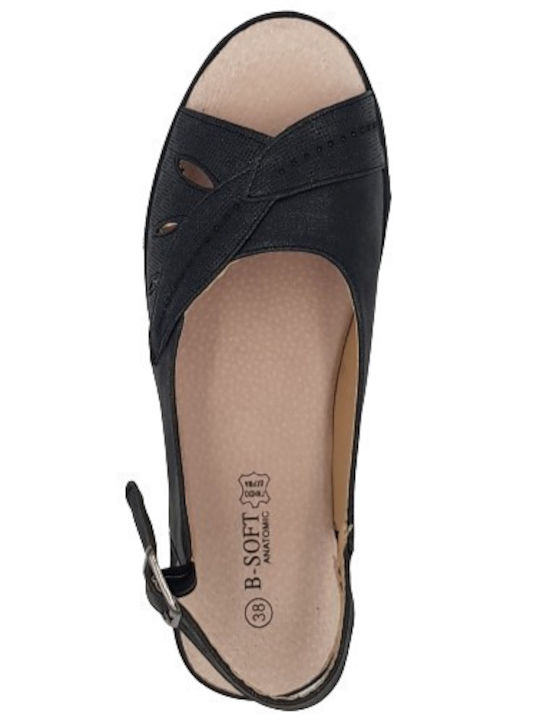 Anatomic Women's Synthetic Leather Platform Shoes Black