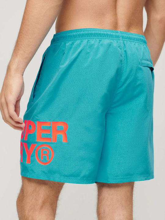 Superdry Beach Men's Swimwear Shorts Blue with Patterns