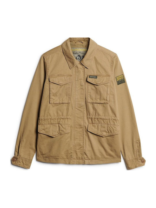 Military M65 Κοντό Γυναικείο Μπουφάν για Χειμώνα Classic Tan Brown