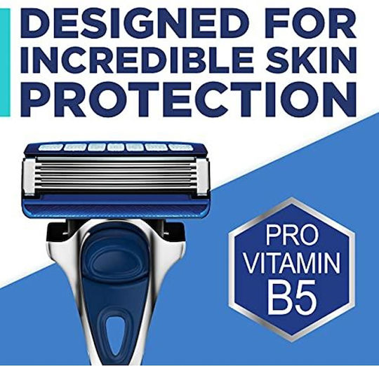 Wilkinson Sword Capete de schimb cu 5 lame și bandă lubrifiantă pentru piele sensibilă 12buc