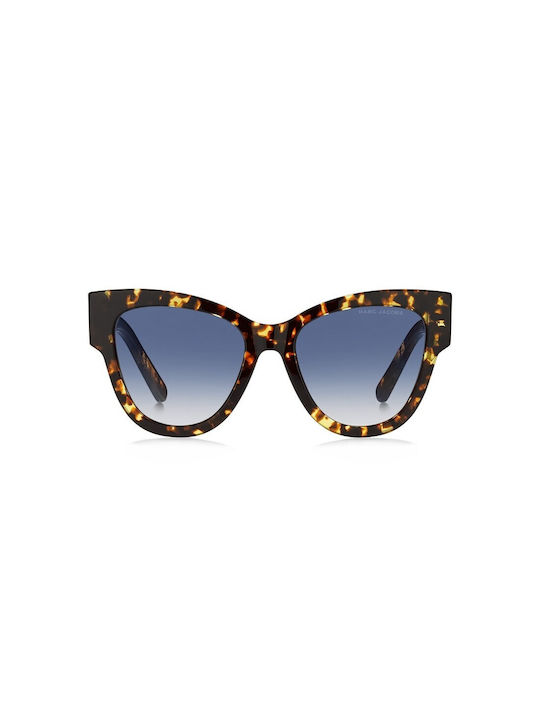 Marc Jacobs Women's Sunglasses with Brown Tartaruga Plastic Frame and Blue Gradient Lens MJ 697/S 08608