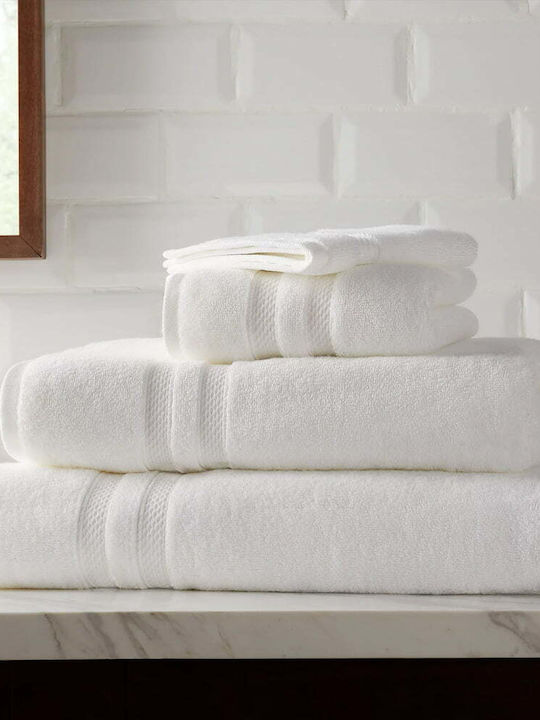 Quasar Πετσέτα Σώματος Luxury 76x147εκ. Λευκή Βάρους 650gr/m²