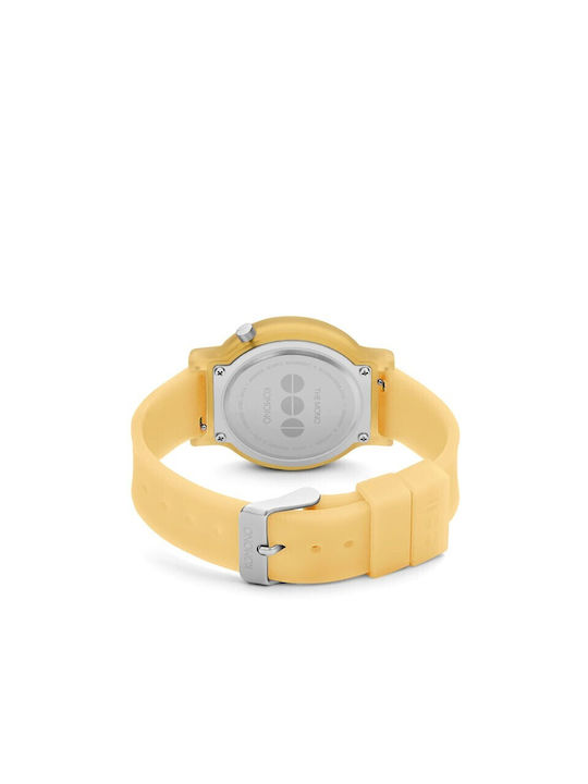 Komono Mono Γυναικείο Ρολόι 38.8mm Μπαταρίας με Κίτρινο Καουτσούκ Λουράκι