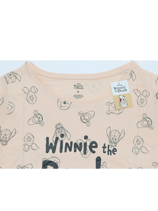 Disney Καλοκαιρινό Βαμβακερό Γυναικείο Νυχτικό Winnie The Pooh