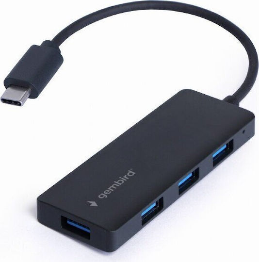 Gembird USB-Hub 4 Anschlüsse USB 3.0 mit Anschluss an einen Computer USB-C