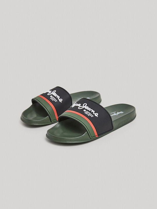 Pepe Jeans Portobello Ανδρικά Slides Πράσινα