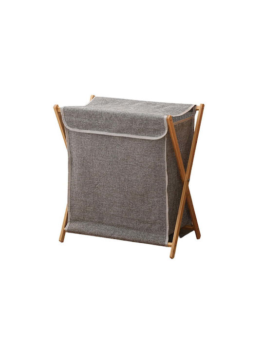 Quasar Laundry Basket Bamboo with Cap 50x34x56.5cm Gray