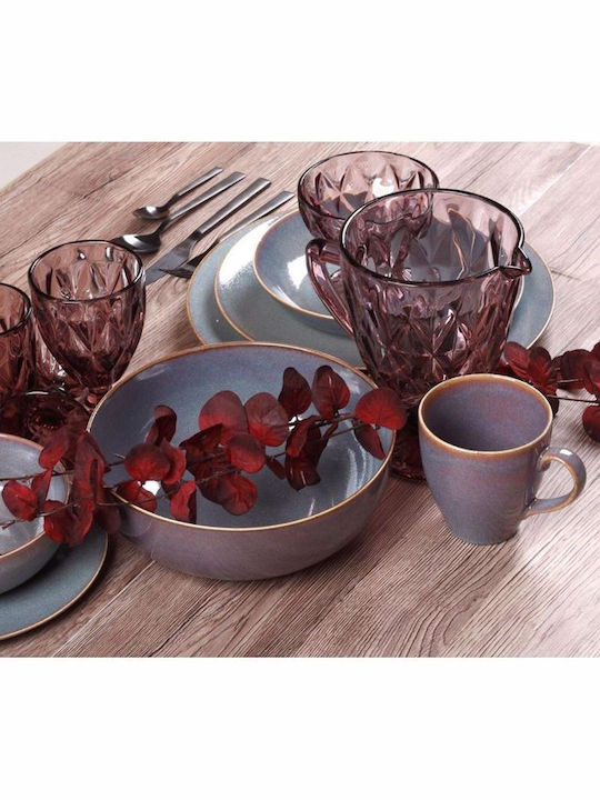 Cryspo Trio Plate Shallow made of Porcelain Blue with Diameter 27cm 6pcs