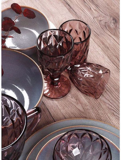 Cryspo Trio Plate Shallow made of Porcelain Blue with Diameter 27cm 6pcs
