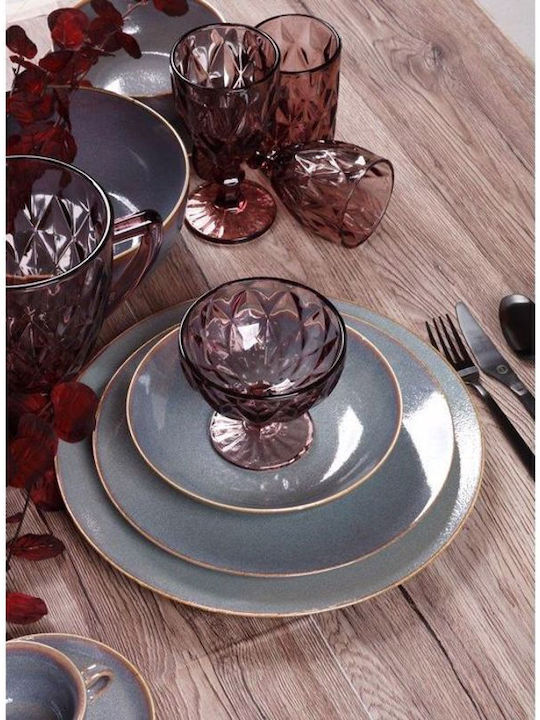 Cryspo Trio Plate Shallow made of Porcelain Blue with Diameter 27cm 6pcs