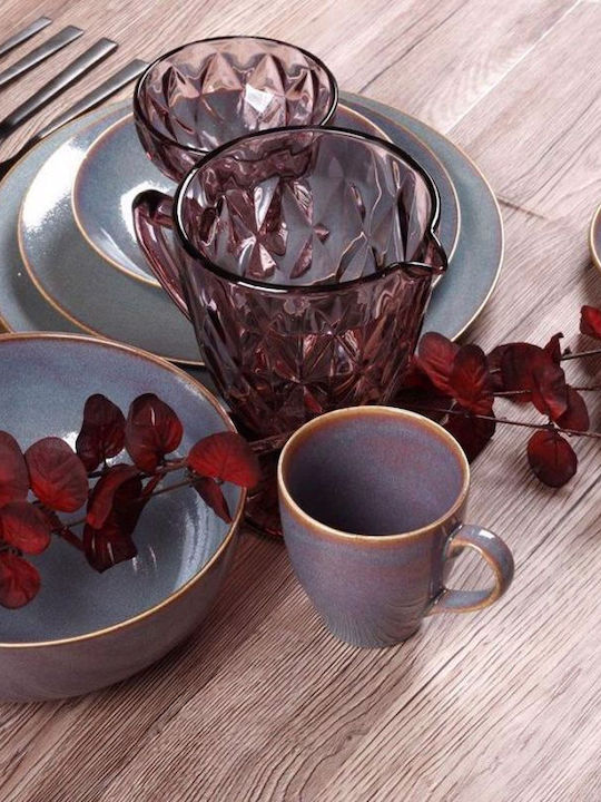 Cryspo Trio Plate Shallow made of Porcelain Blue with Diameter 27cm 6pcs