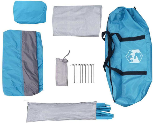 vidaXL Καλοκαιρινή Σκηνή Camping Τουαλέτας Μπλε 121x121x225εκ.