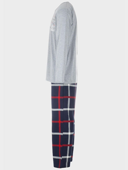 G Secret Men's Winter Checked Pajamas Set GRI