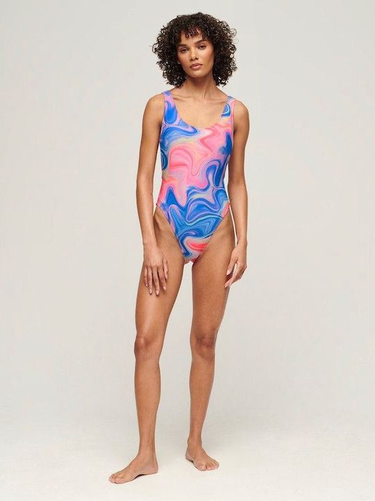 D3 Sdcd Print Scoop Back Swimsuit Ολόσωμο Μαγιό Multi Marble