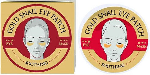 Set Of 60 Hydrogel Eye Patches With Gold, Snail Extract, Spirulina And Collagen, Wokali, Eye Patch