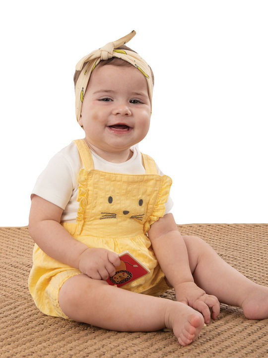 Energiers Rabbit Pramsuit Set with Salopeta Yellow